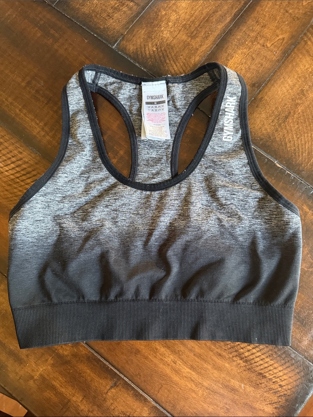 Gymshark Ombre Black and Gray Seamless Racerback Sports Bra